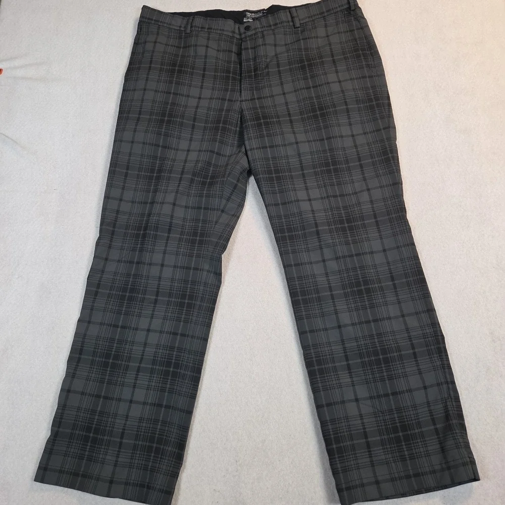 NIKE GOLF Men's Tour Performance Dri-Fit Plaid Golf Pants Gray & Charcoal 40X30